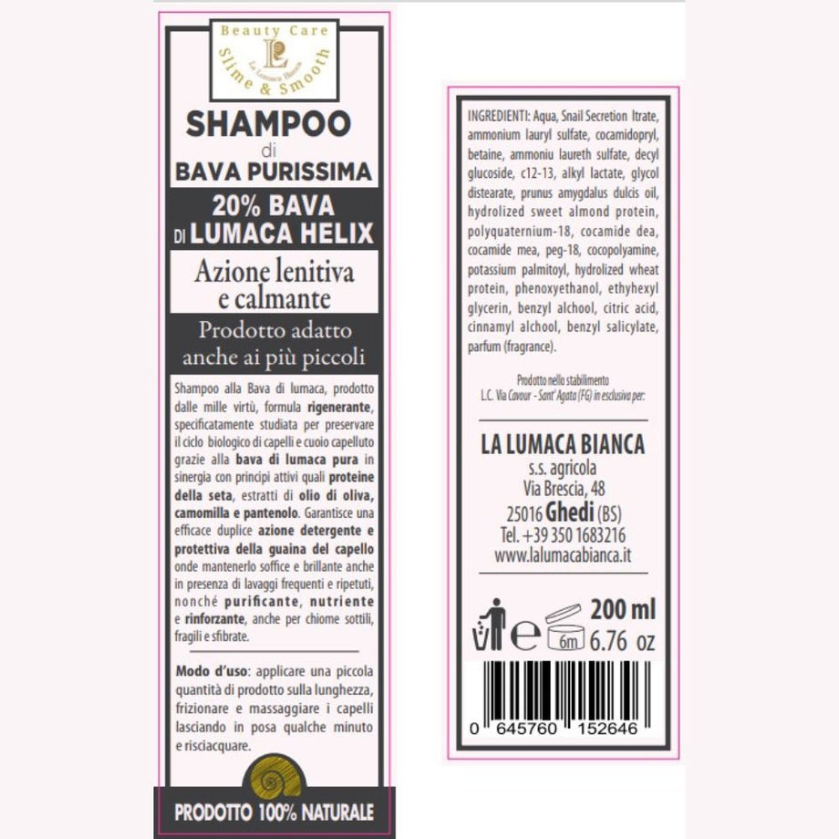 bava lumaca: shampoo lenitivo rigenerante – La Lumaca Bianca